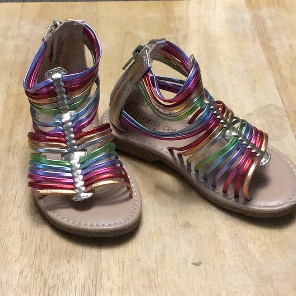 FALLS CREEK KIDS little girl’s EGTYPIAN STYLE sandals sz 8
